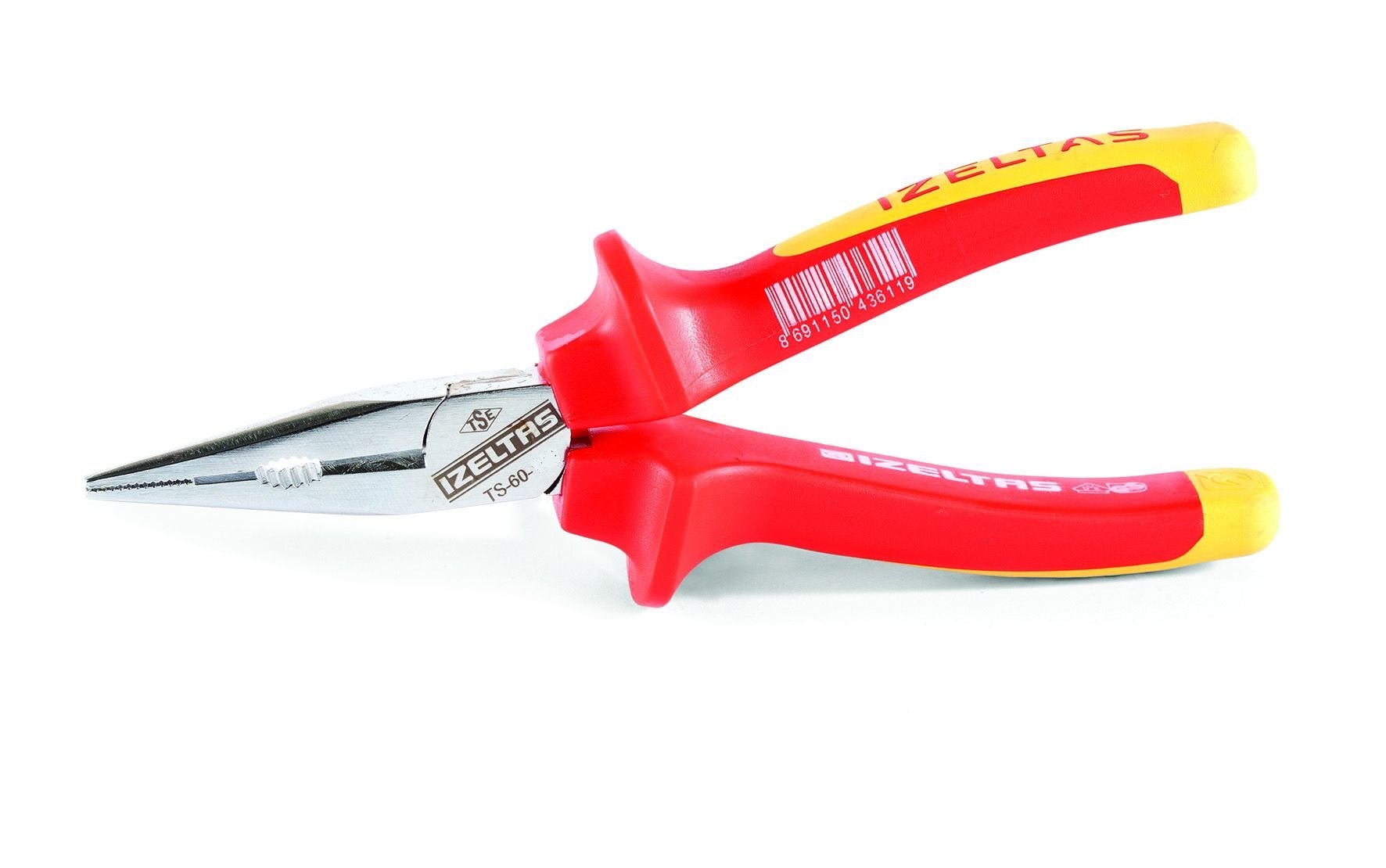 İzeltaş 3220136200 200 mm Long Flat Nose Pliers Electrician Insulated 1000 V