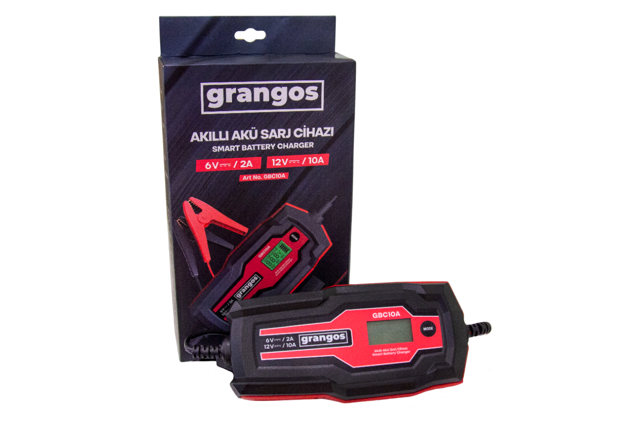 Grangos GBC10A 6V / 12V 180 AH Akıllı Dijital Akü Şarj ve Bakım Cihazı