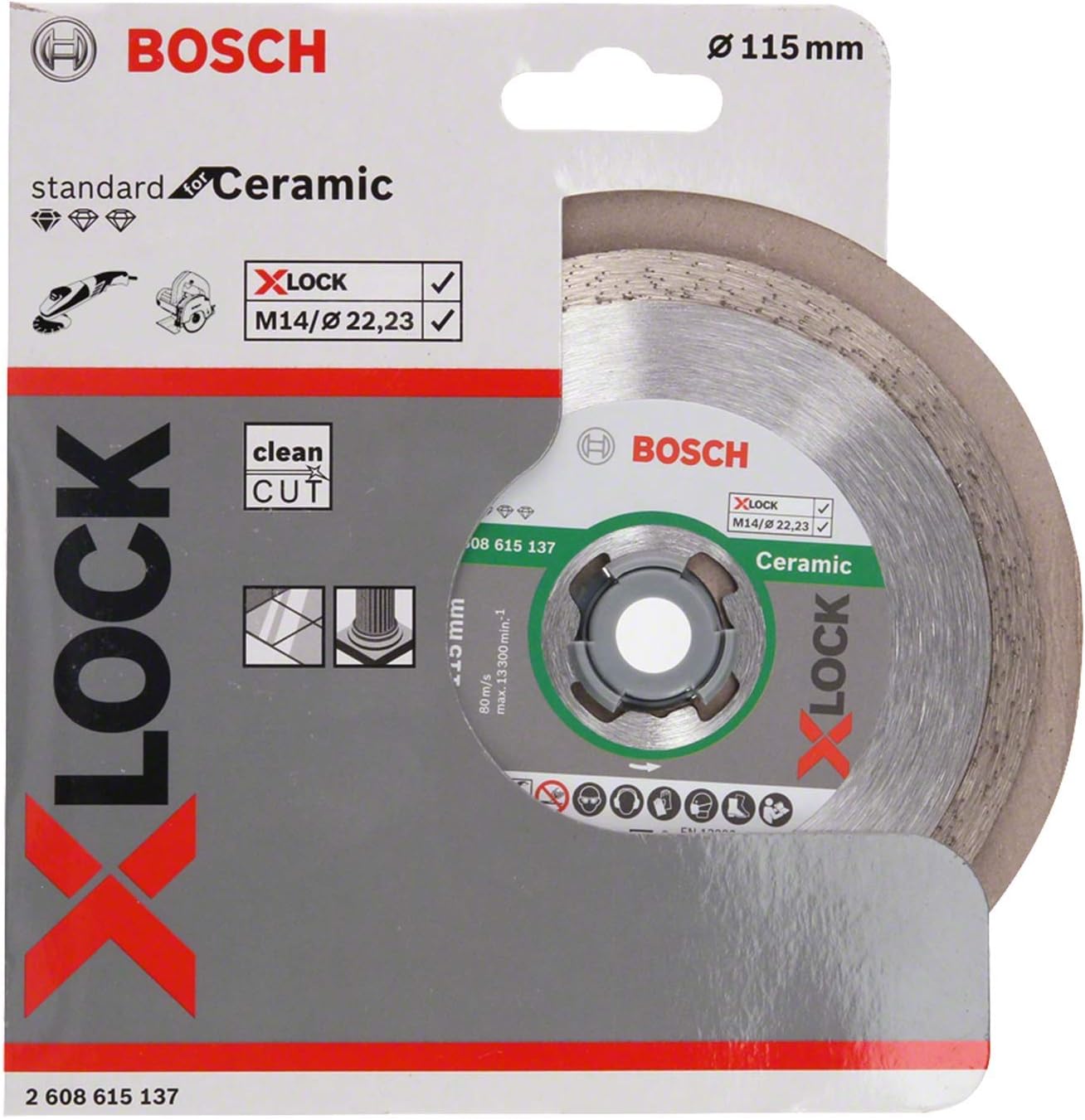 Bosch X-LOCK 115 mm Diamond Ceramic Cutting Disc Standard 2608615137