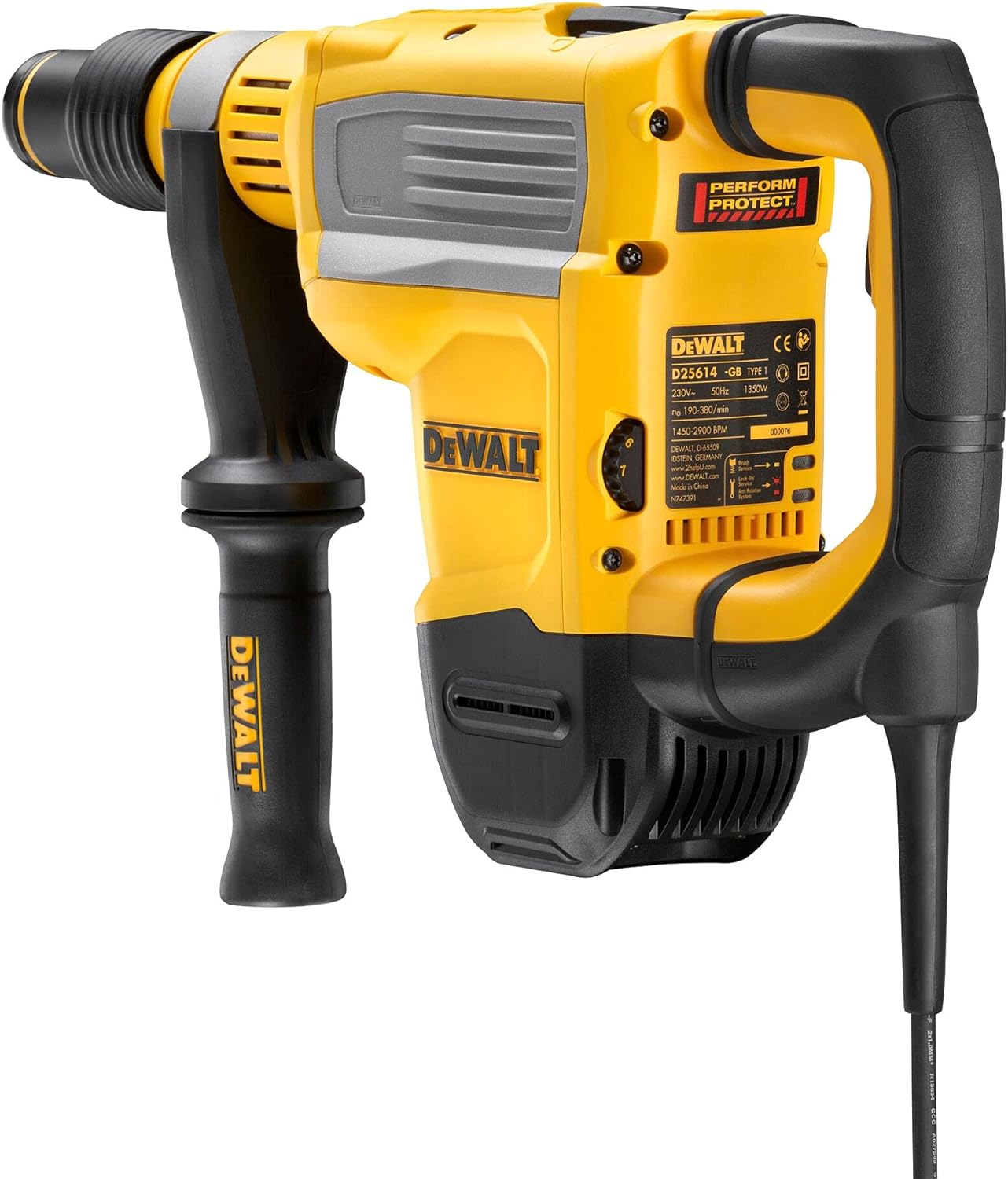 Dewalt D25614K 1350W 10.5J 7.8KG 45mm Drilling (Concrete) Sds - Max Hammer-Drill