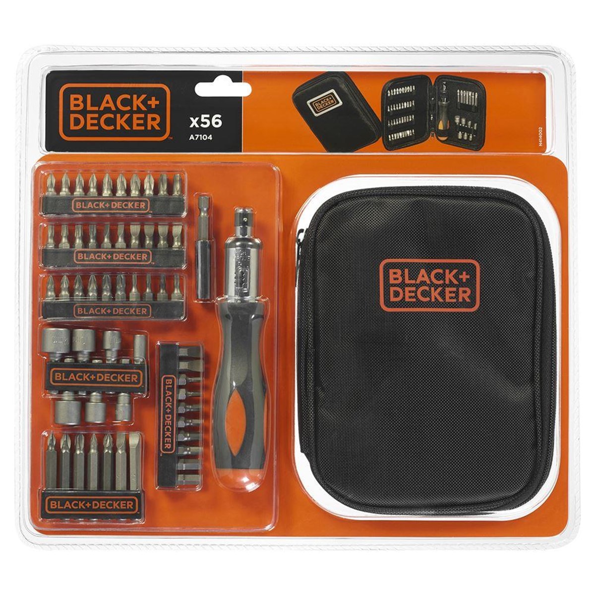 Black&Decker A7104 56 Piece Ratchet Screwdriver and Screwdriver Bit Set