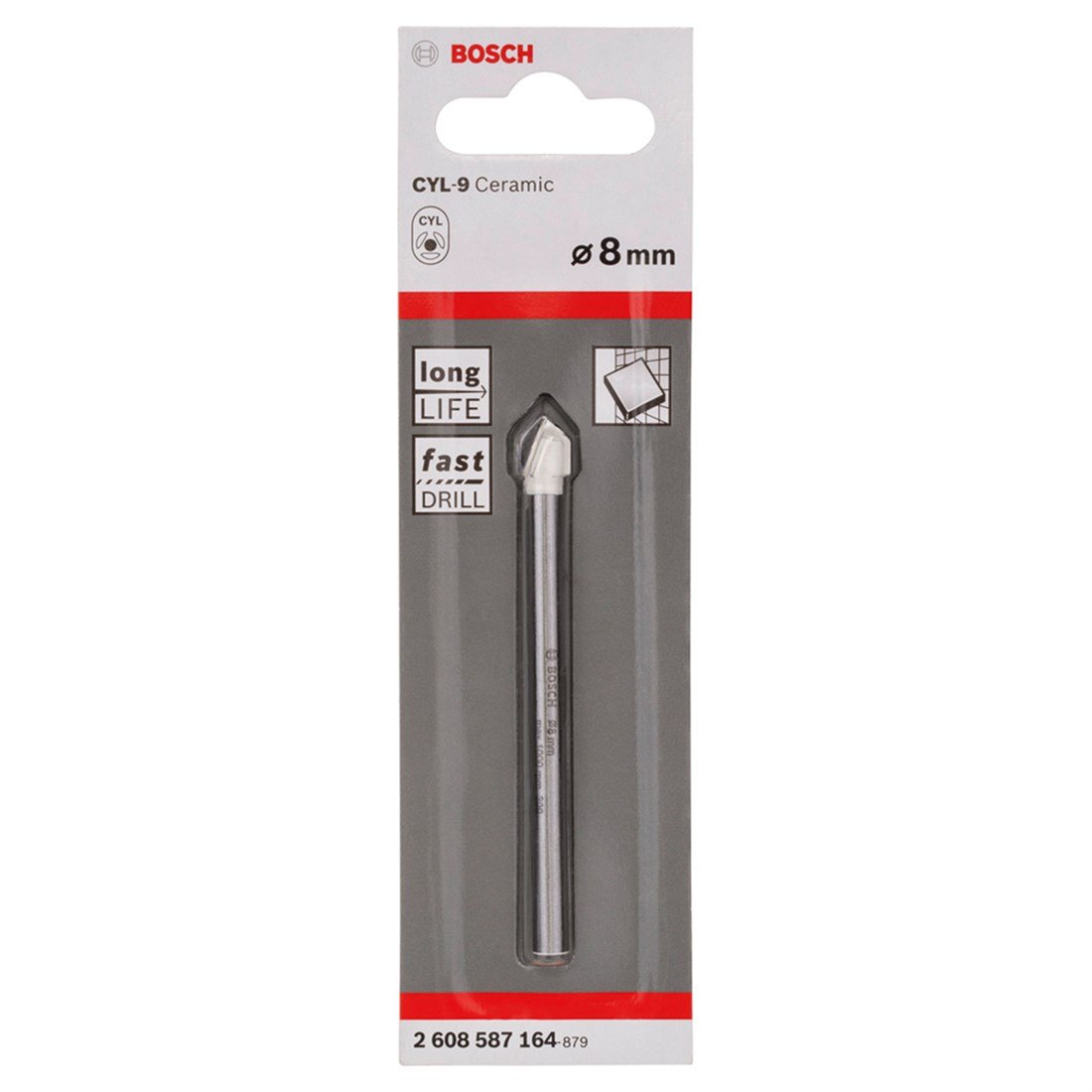 Bosch Cyl-9 Ceramic Tile Drill Bit 8 x 80mm 2608587164