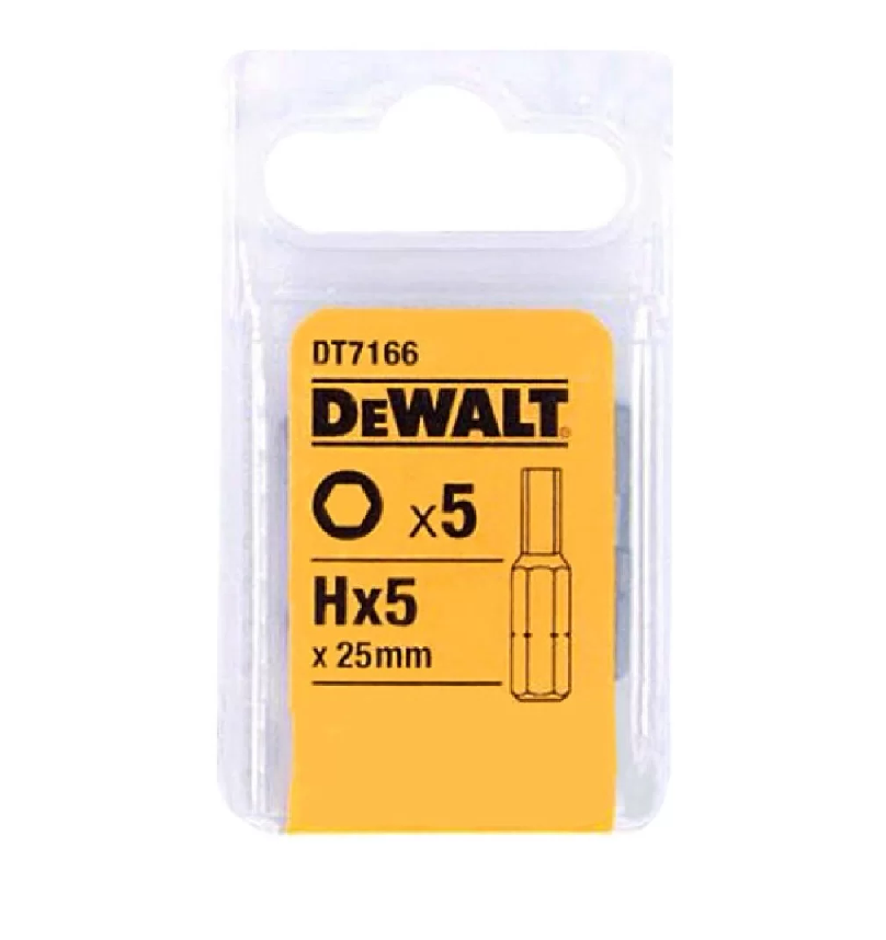 DeWalt  5 x 25mm Hex Allen Başlı Bits Uç ( 5 Adet ) DT7166