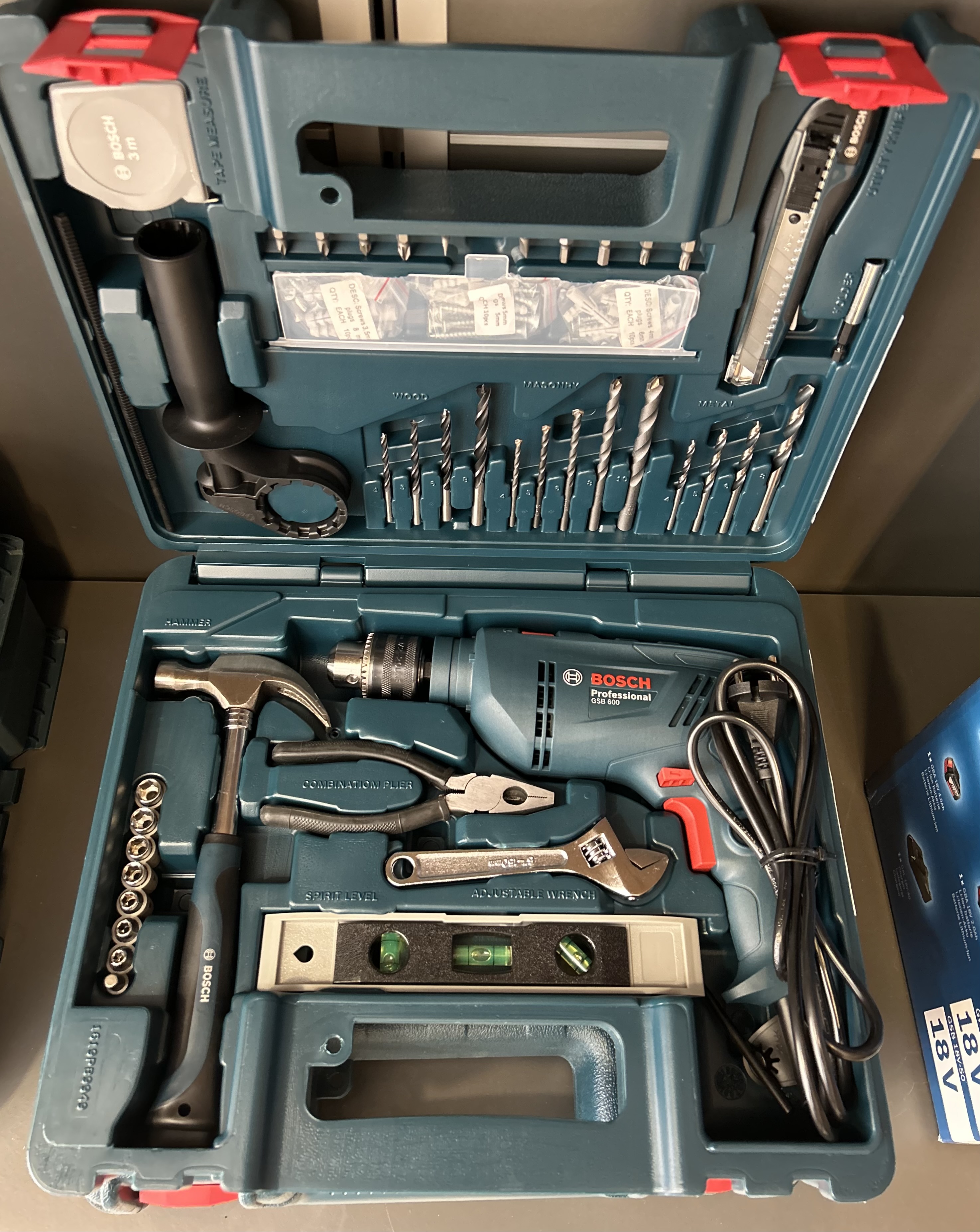 Bosch GSB 600 Hammer Drill + 100 Pieces of Accessories