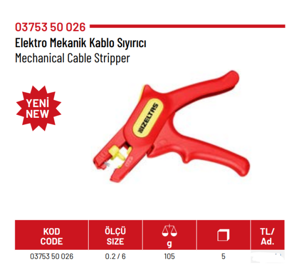 İzeltaş 0375350026 Electro Mechanical Cable Stripper