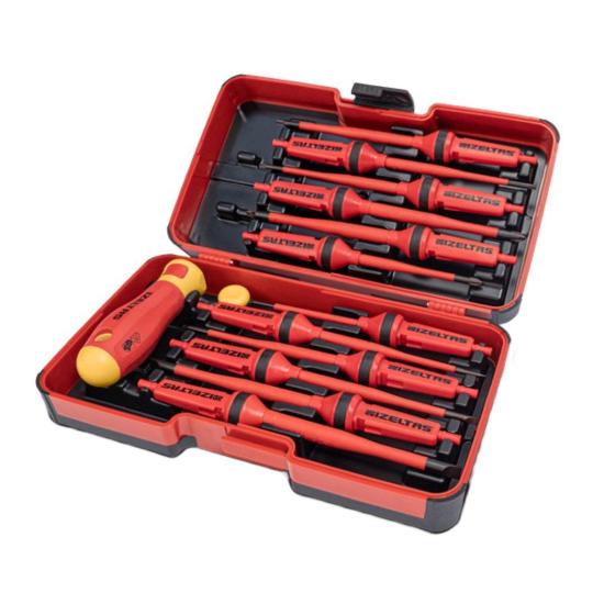 İzeltaş 14000005342 1000V Insulated Electro Slim Screwdriver Set (14 Pieces)