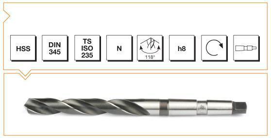 Machine Tool B00007401600 Hss DIN 345 ​​Morse Taper Shank Drill Bit 16 mm