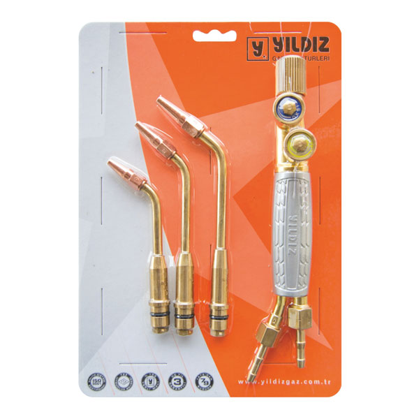 Yıldız Gas Armatures Vacuum Packaged Triple Welding Torch Set ( 2601+3611+3612+3613 ) VA613