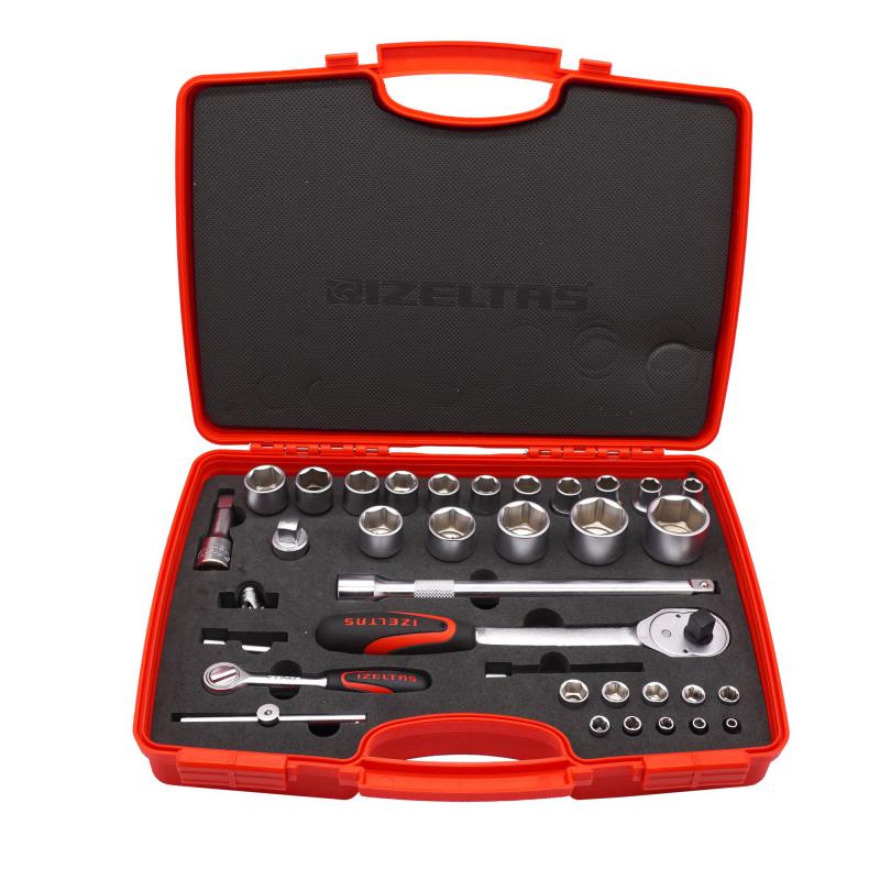 İzeltaş 1/4’’-1/2’’ Combined Hexagon Socket Wrench Set 35 Pieces 1113001038