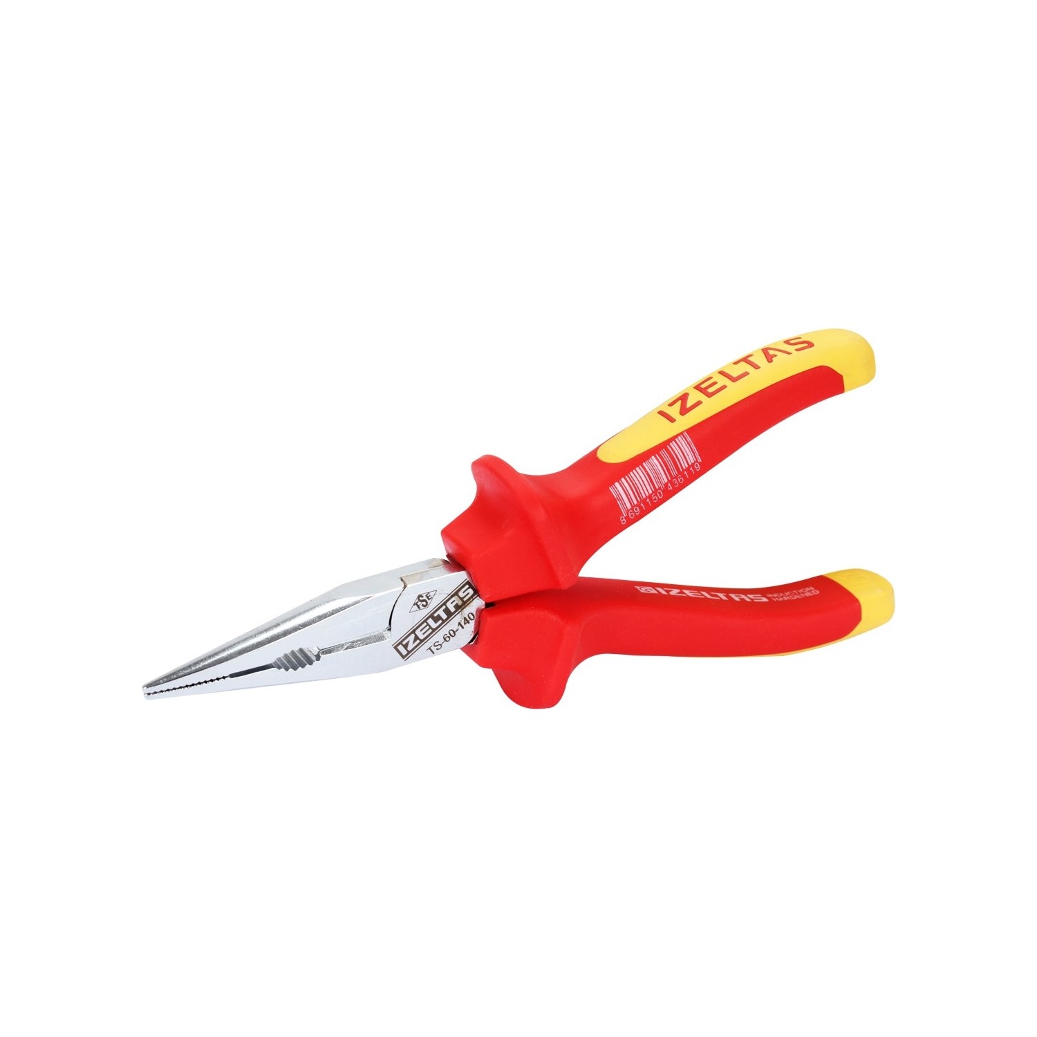 İzeltaş 3220136160 1000V Insulated Electrician Needle Pliers Flat End 160 mm