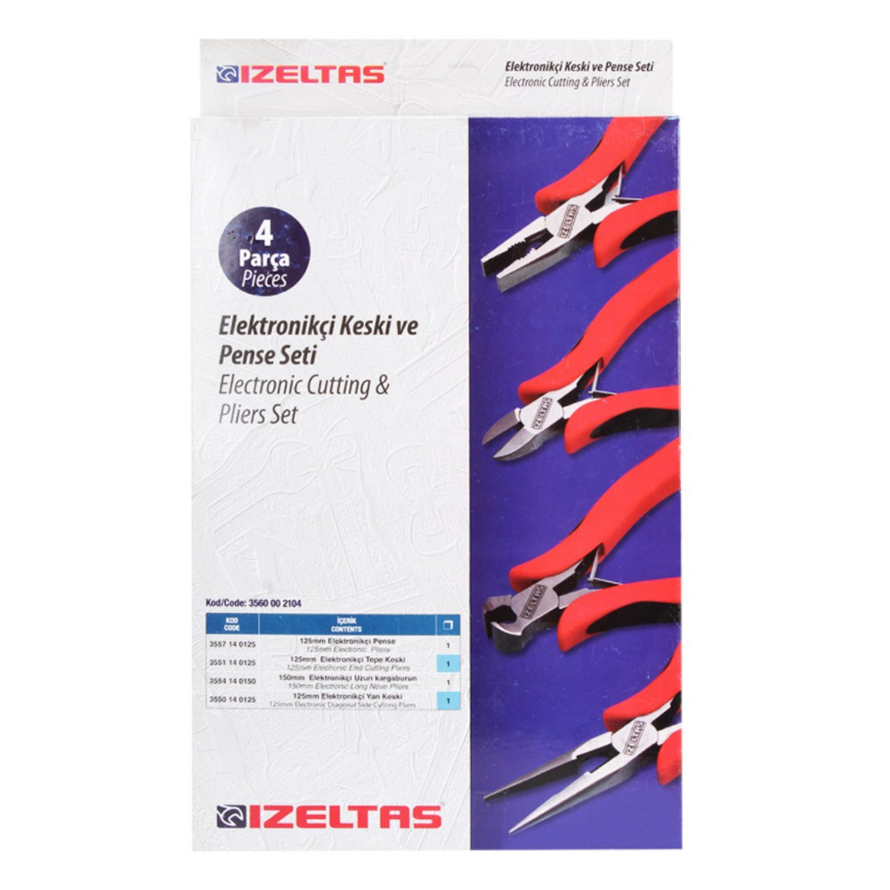 İzeltaş 3560002104 Electronics Chisel and Pliers Set 4 Pieces