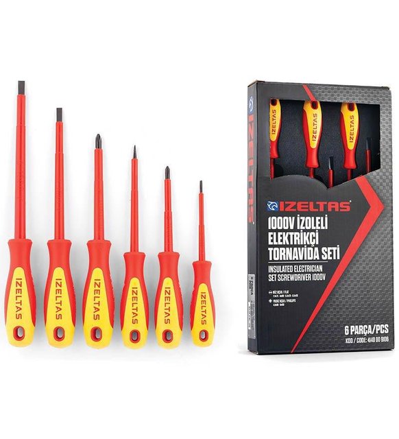 İzeltaş 4140009106 1000V Insulated Electrician Screwdriver Set 6 Pieces