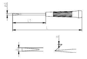 İzeltaş 4500170380 Electronics Type (Terminal) Flat Tip Screwdriver 3x80