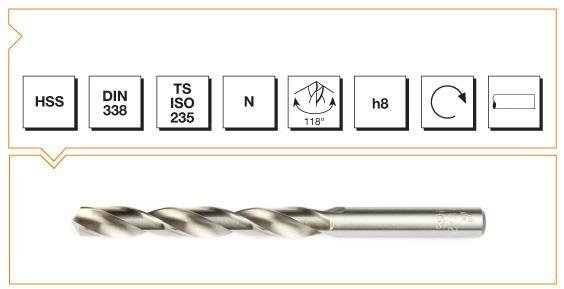 Makina Takım B00007001350 Hss Dın 338 Silindirik Saplı Kısa Taşlanmış Matkap Ucu 13.5 mm