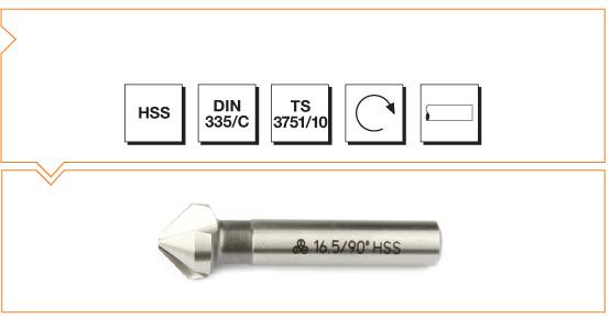 Machine Tool B00313120830 Hss DIN 335/C Countersink Milling Cutter 8.3 Mm-90º