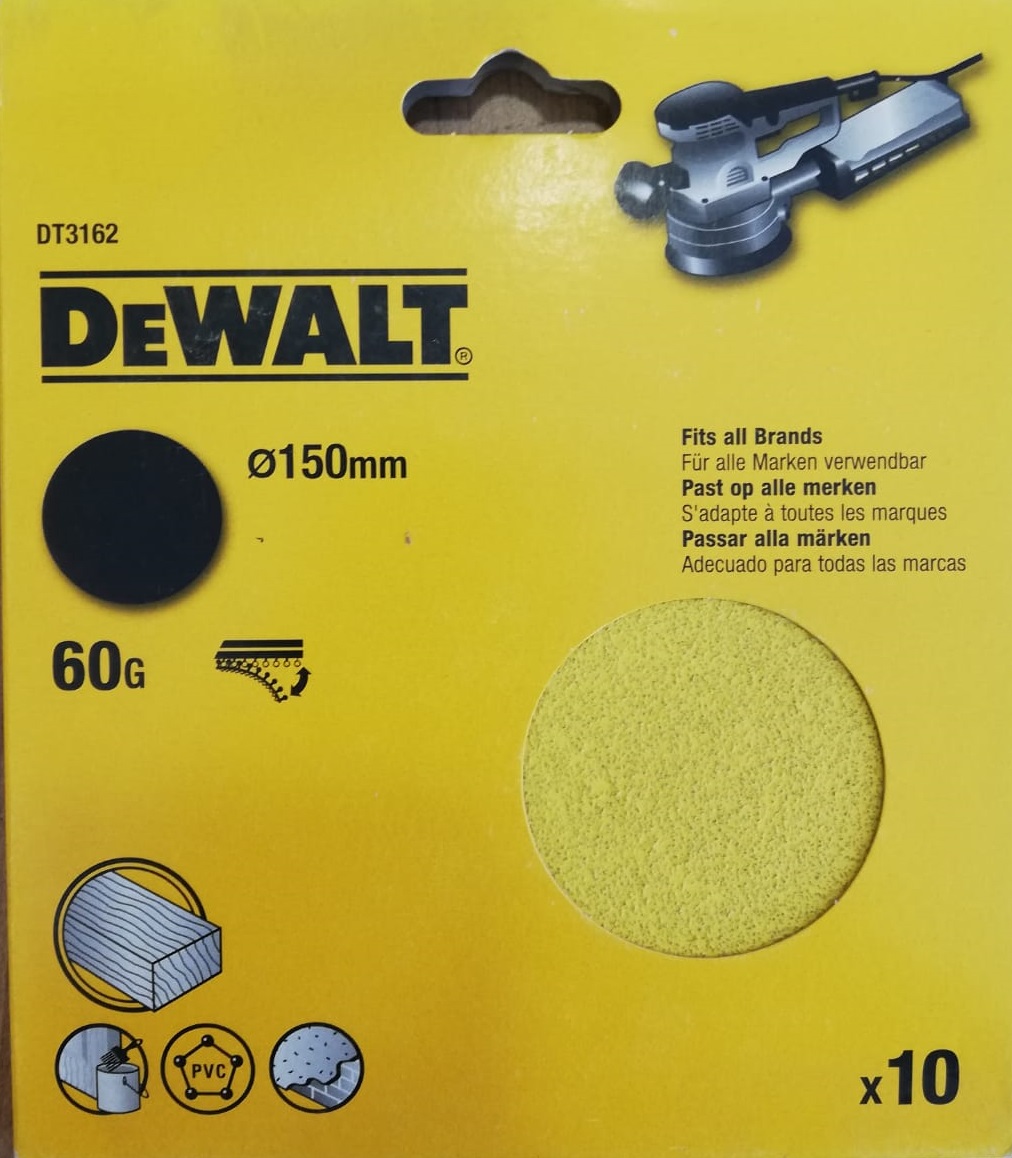 Dewalt DT3162 150mm 60 Grit Round Velcro Sander