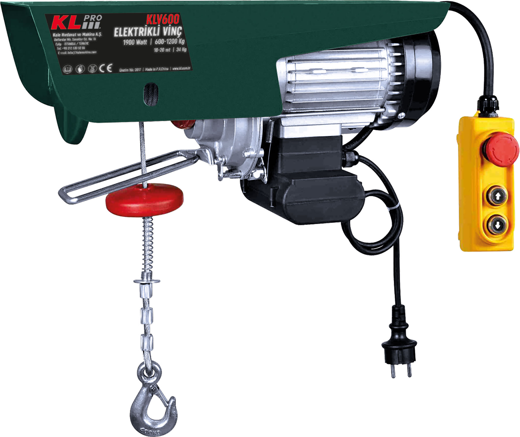 KL PRO KLV600 600/1200Kg 1800W Electric Winch